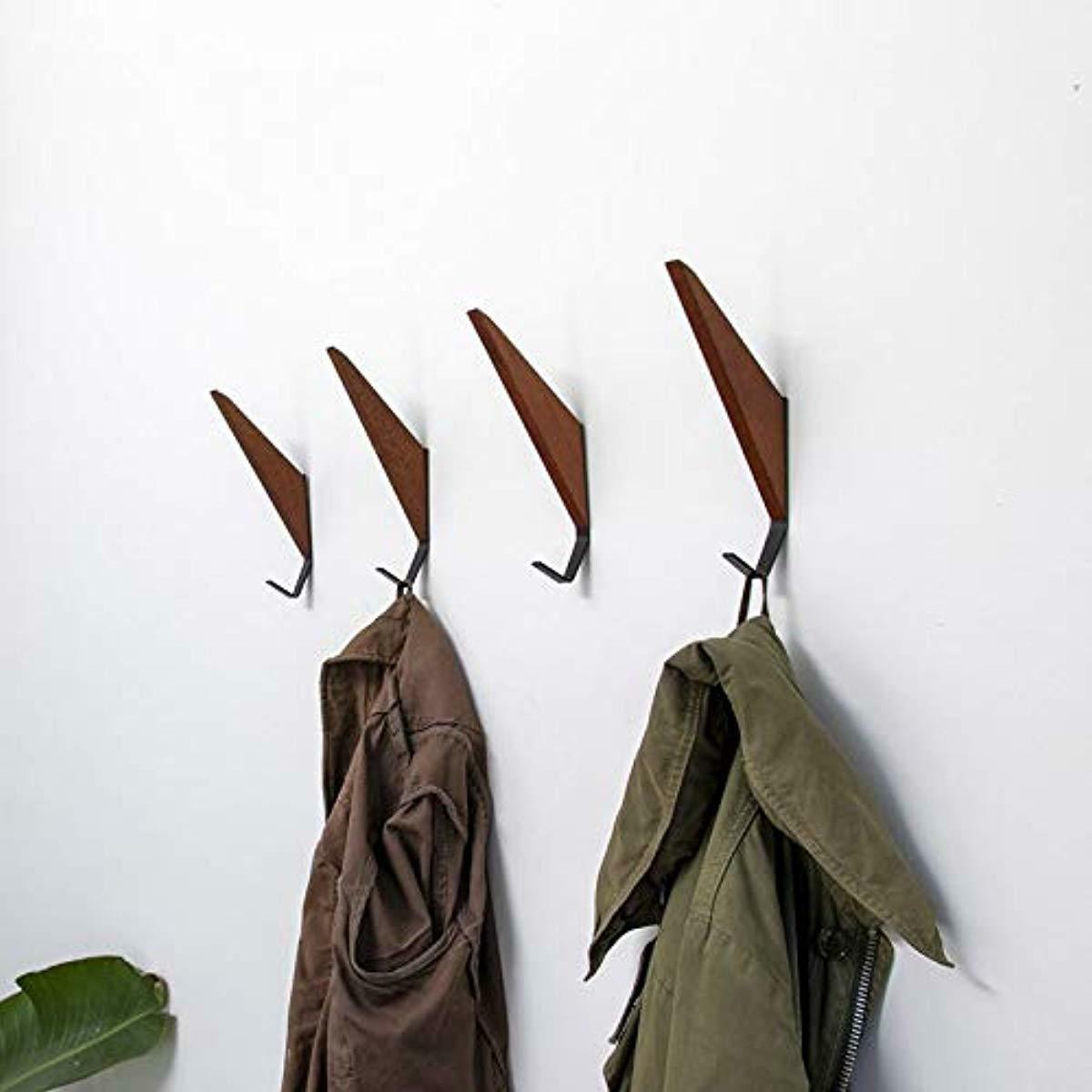 MidCentury Coat Hooks Modern Teak Wood Wall (Set Of 2) Office Products