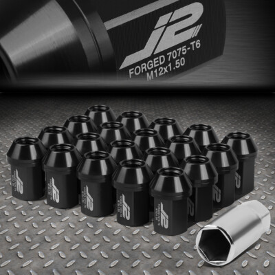 J2 ENGINEERING 7075 АЛЮМИНИЙ M12X1.5 20ШТ 35 ММ ГАЙКА С ЗАКРЫТЫМ НАКОНЕЧНИКОМ + ПЕРЕХОДНИК ЧЕРНЫЙ