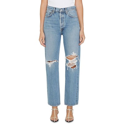 

Джинсы Agolde Womens Denim High Rise Destroyed Straight Leg Jeans BHFO 2636, Backdrop medium, A154C1206