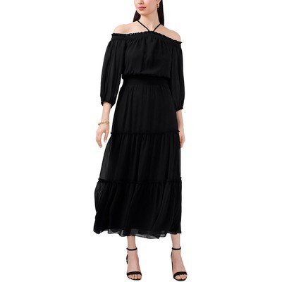 1.Женское длинное платье макси из черного крепа с вырезом State Womens XS BHFO 3700