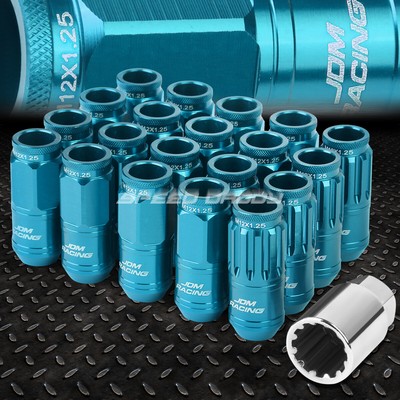 АЛЮМИНИЕВЫЙ ШЛИЦ SKYBLUE С ОТКРЫТЫМ КОНЦОМ, 16 ВЫСТУПОВ + 4 СТОПОРНЫЕ ГАЙКИ + КЛЮЧ M12X1.25 50 ММ 21 ММ В ДИАМЕТРЕ