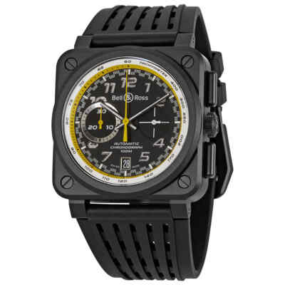 Мужские часы Bell and Ross BR03-94 с хронографом и автоматическим черным циферблатом