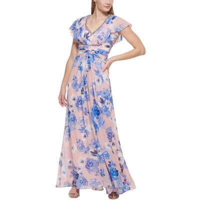 

Eliza J Женское розовое вечернее платье макси со стразами Petites  BHFO 5284, Blush