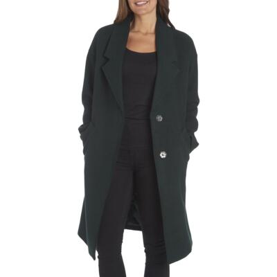 

Kendall + Kylie Womens Green Wool Midi Dressy Walker Coat Верхняя одежда  BHFO 3288, Jade