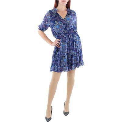 

Женское платье до колена с длинными рукавами и цветочным принтом Lauren Ralph Lauren BHFO 2293, Navy multi