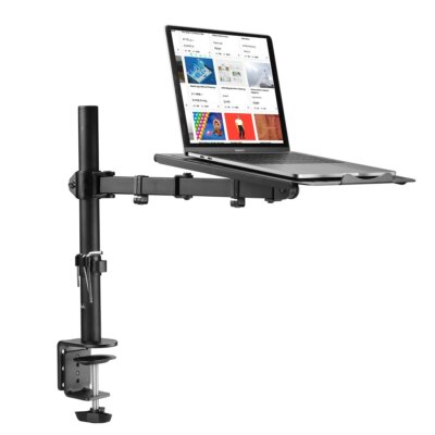 Full Motion Laptop Riser Desk Mount Stand with Grommet Option, Height Adjusta...