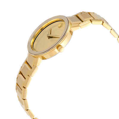 Pre-owned Movado Sapphire Quartz Yellow Mirror Dial Ladies Watch 0607549