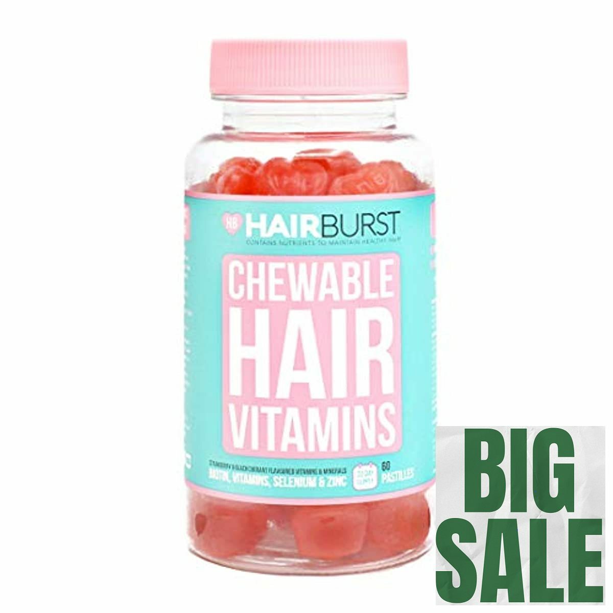 Hairburst Biotin Chewable Hair Vitamins - 1 Month Supply - 60 Gummies - Hair Vit  eBay
