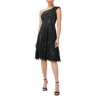 Женское черное коктейльное и вечернее платье Adrianna Papell Evening 16 BHFO 3226