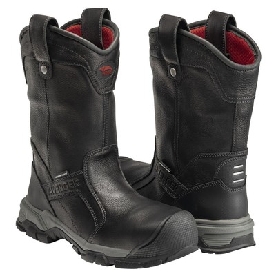Pre-owned Avenger Men's 11" Ripsaw Alloy Toe Eh Pr Waterproof Wellington Work Boot Black -