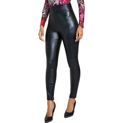 Женские леггинсы Guess со средней посадкой по щиколотку из искусственной кожи Priscilla Black L BHFO 6699