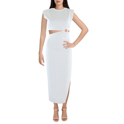 Женское белое длинное миди-платье без рукавов с вырезом Fore XS BHFO 1527