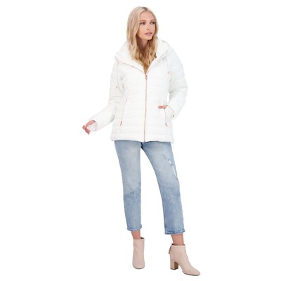 

Женский белый стеганый пуховик Jessica Simpson, верхняя одежда  BHFO 7494