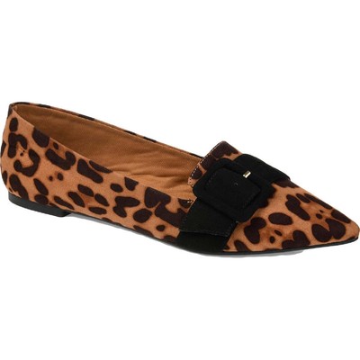 Journee Collection Womens Audrey Brown Pointed Toe Flats 5.5 Medium (B,M) 7560