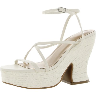 Marc Fisher LTD Womens Fetch Ivory Strappy Buckle Shoes 9 Medium (B,M) BHFO 2555