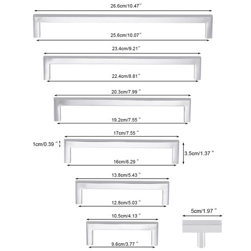 Modern Cabinet Handle Stainless Steel Brushed Nickel Kitchen Drawer Pulls LOT