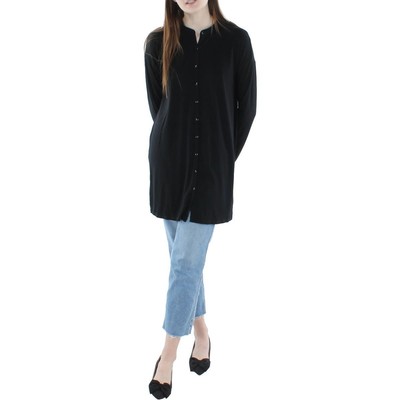 

Женский простой длинный кардиган Eileen Fisher, черный свитер-кардиган  BHFO 3007