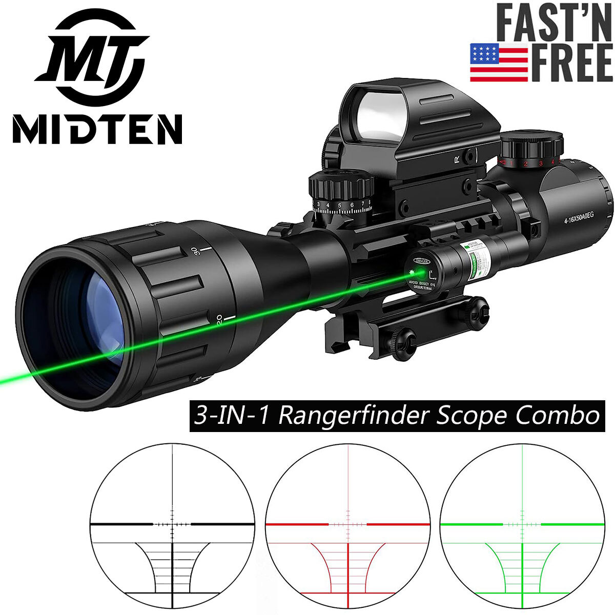 Zilio A&C / Tra-ra コートスタンド　scope スコープ 4-16x50 AO Tactical Rangefinder R&G Reticle Rifle Scope