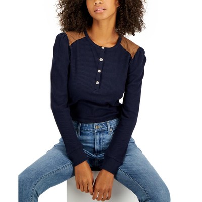 

Женский темно-синий топ Henley с круглым вырезом Tommy Hilfiger  BHFO 5036, Sky captain