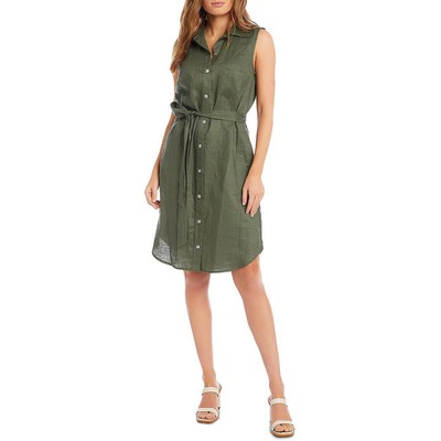 

Женское зеленое платье-рубашка миди Karen Kane с воротником  BHFO 7582, Olive