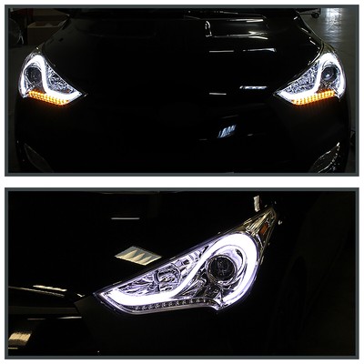 Clear Fits 2012-2017 Hyundai Veloster Projector Headlights LED Sequential Signal