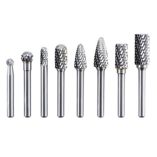8x Double Cut Tungsten Carbide Burrs Rotary Burr Set 1/4" Shank Die Grinder Bit