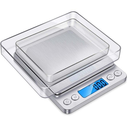 Food Digital Kitchen Weight Scale Grams & Ounces, Small, Backlit Stainless Steel