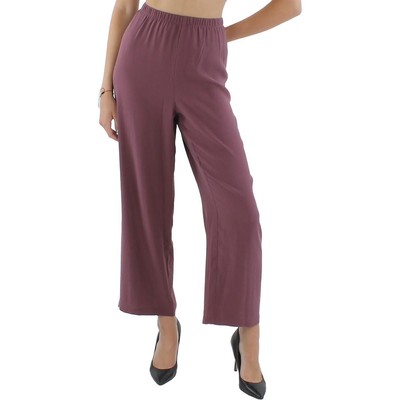 

Женские фиолетовые шелковые прямые офисные брюки Eileen Fisher до щиколотки  BHFO 4418, Fig