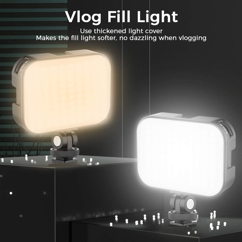 VL100C Bi-Color LED Video Light on Camera,Mini Rechargeable 2000mAh LED Camera L