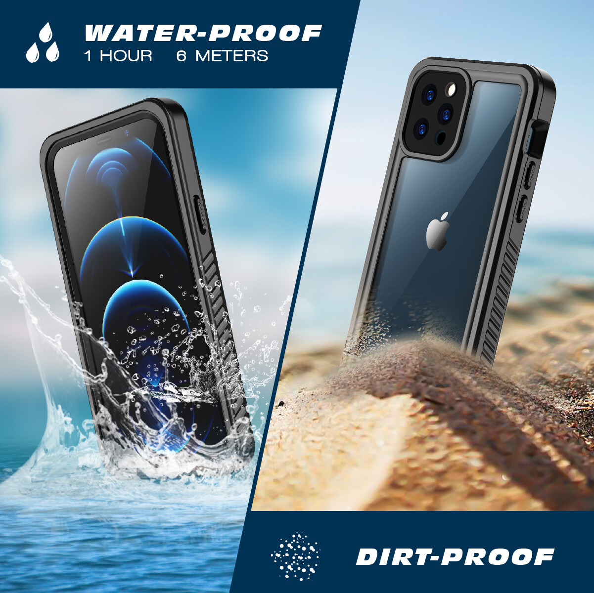 For Apple iPhone 12 Pro Max /Mini Case Waterproof Shockproof Dirtproof Snowproof