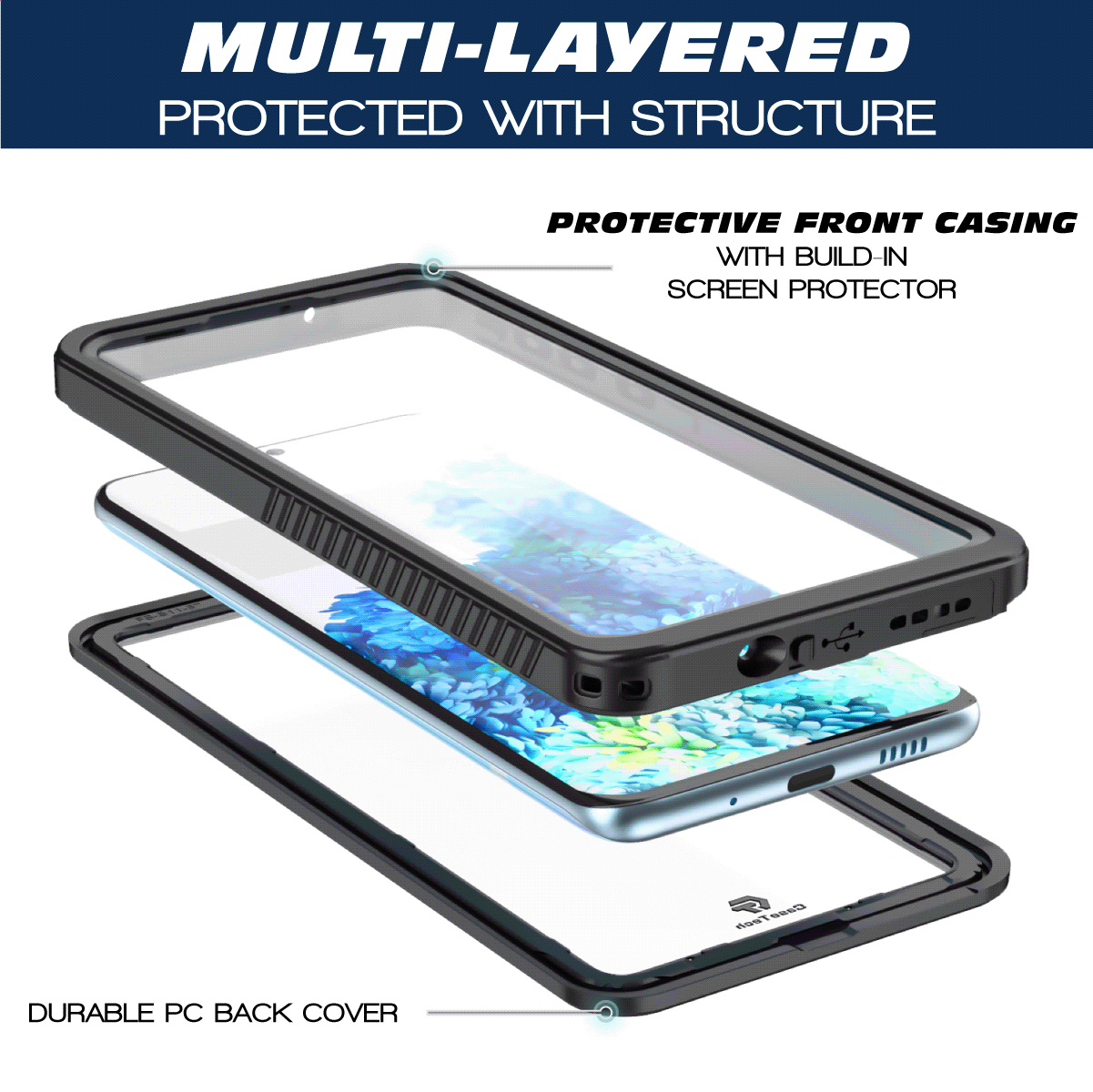 Waterproof Case for Galaxy S20 / 20 Plus / S20 Ultra 5G Shockproof Series Cover