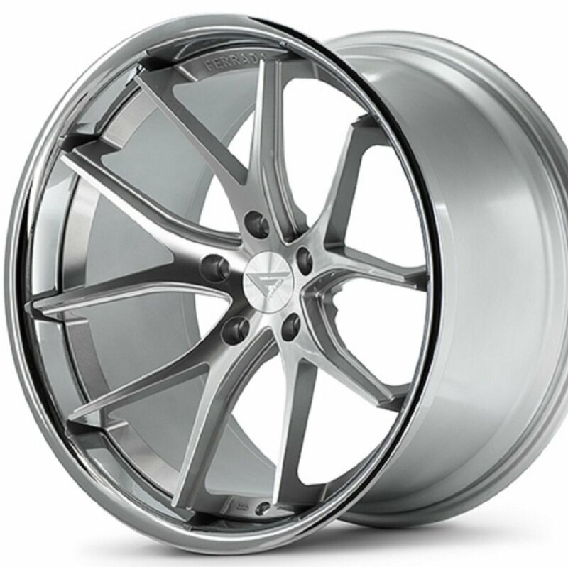 4 New 20x10 Ferrada Fr2 Silver / Chrome Lip Concave Wheels Rims (b2)