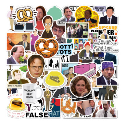 The Office Merchandise Stickers 50pc Sticker Pack for laptop water bottle etc