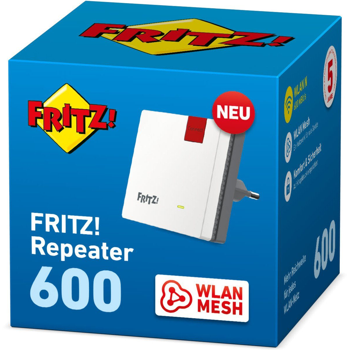 AVM FRITZ! Repeater WLAN Mesh 600 Mbit/s Fritzbox WPS Signal Verstärker TOP NEU