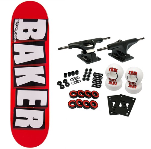 スケボー【BAKER】 COMPLETE BRAND LOGO RED/WHT Baker Red & White Logo 7.75