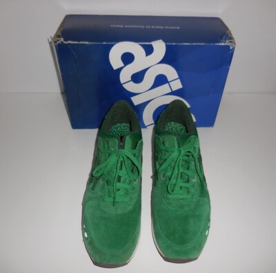 Asics Gel-Lyte III Mens Size 10 Shoes Green White Suede Athletic Trainer Sneaker