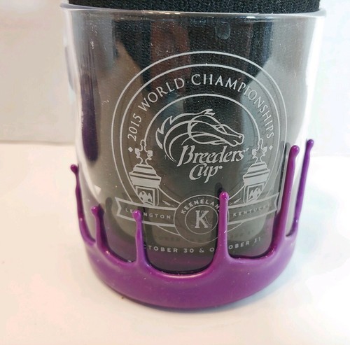 2015 BREEDERS CUP HORSE RACES 2 PURPLE WAX DIPPED ROCKS GLASSES KEENELAND TRACK