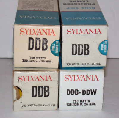 Lot of 4 Sylvania DDB/DDW Projection Lamps   750W  120V    New but old stock