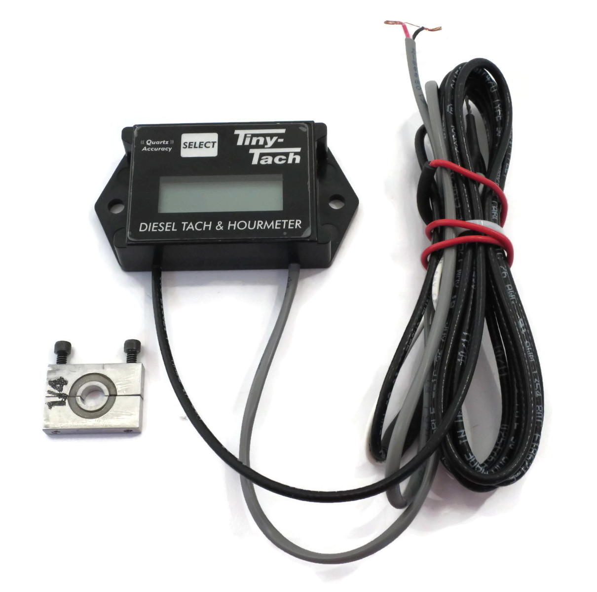 (2) Diesel Engine Tiny Tach HOUR METER TACHOMETER 1/4" Transducer MDS1