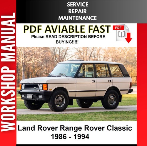 アクセサリー Range Rover Workshop Manual 1990-1994 1990 - 1994 RANGE ROVER WORKSHOP SERVICE MANUAL ORIGINAL | eBay