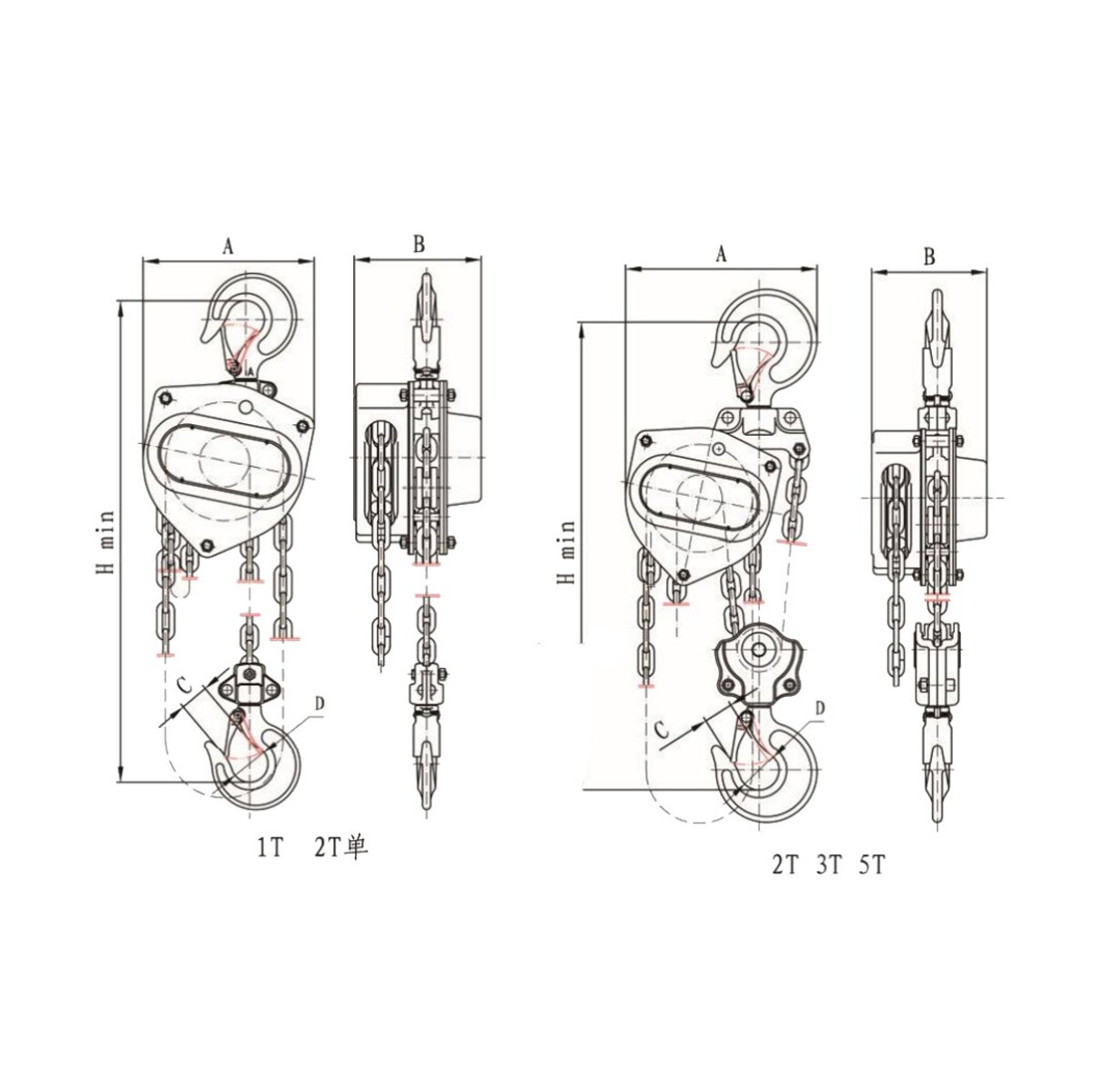 Hoist 1 Ton 3mtr Hand Operated Manual Chain Pulley Puller Block CB010  