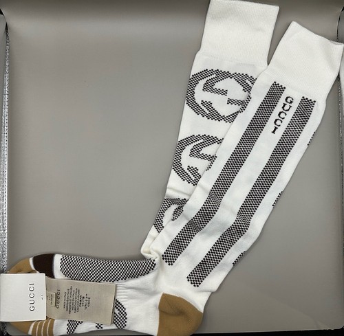 GUCCI ボーダーチェリーソックス Buy Gucci Cherry Striped Cotton Socks 'Ivory/Blue' - 631519