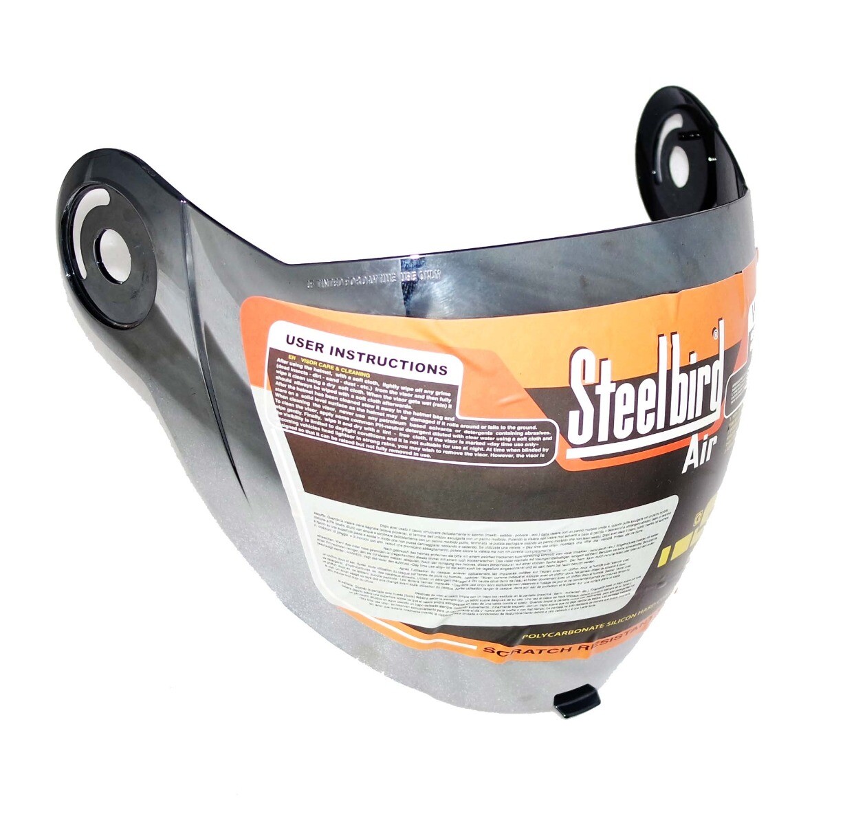New Scratch Resistant Steel Bird Helmet SBA-2 Air Visor Silver 