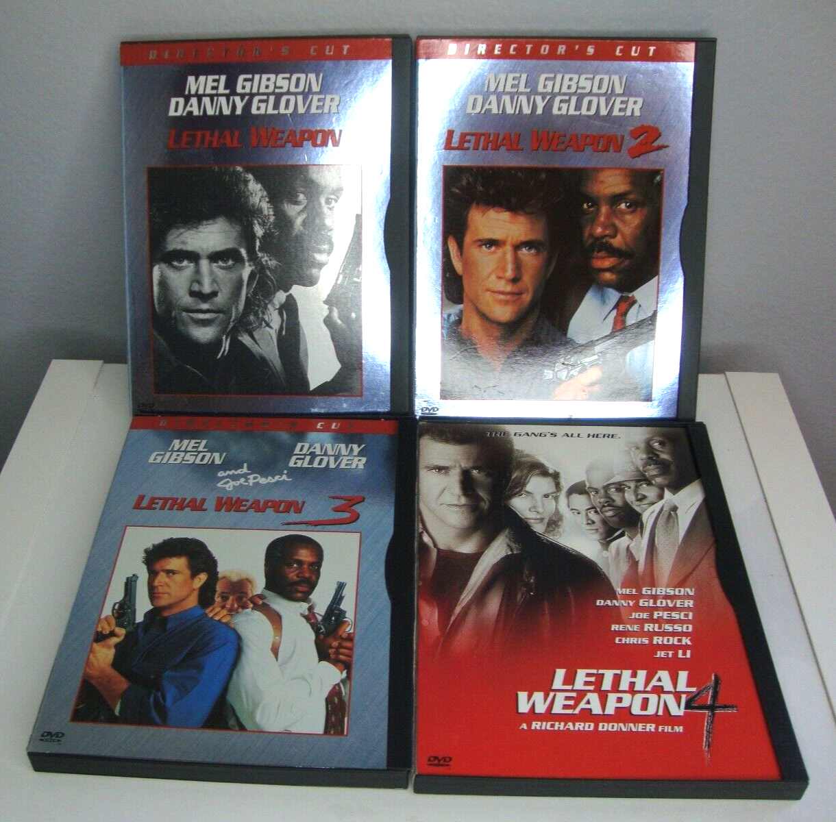 Lethal Weapon 1 2 3 4 Movie DVD Lot Mel Gibson Danny Glover