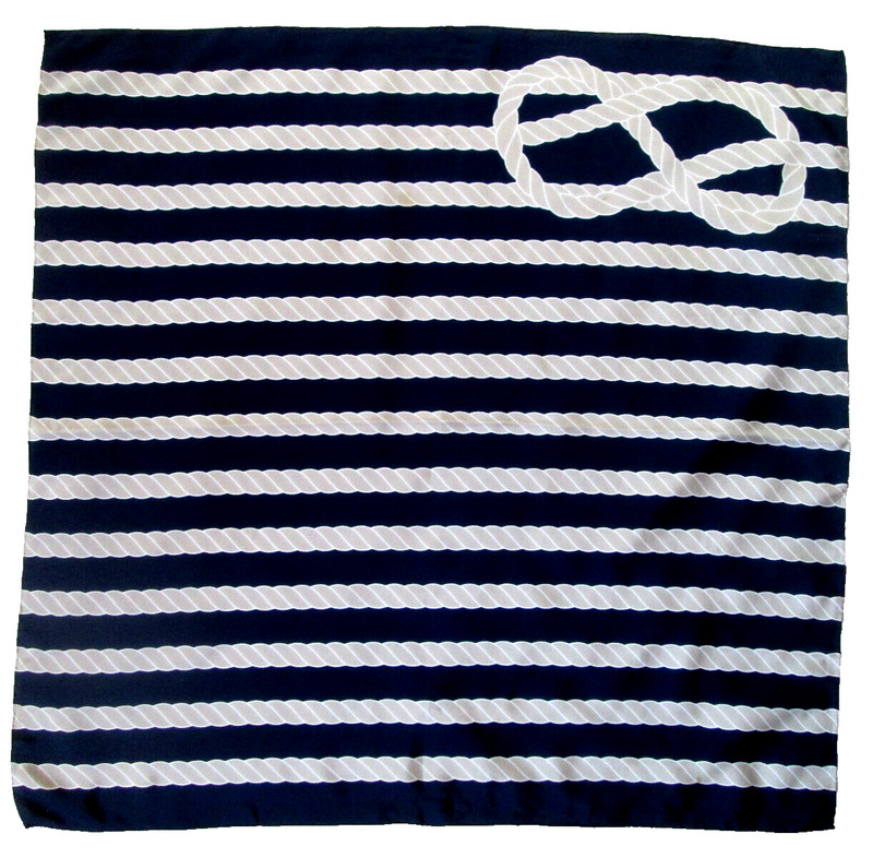 -  Foulard   Soie  Tbeg  Vintage Scarf  86x88 Cm