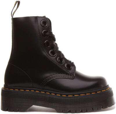 Pre-owned Dr. Martens Dr Martens Molly 6 Eye Platform Sole Womens Sneaker In Black Size Us 5 - 11
