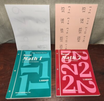 Saxon Math 1 & 2 Student Workbook + Fact Cards Homeschool - Part 2 Only - NEW