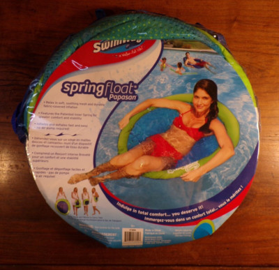 NWT SwimWays Spring Float Papasan - Mesh Float for Pool Lake Blue/Red
