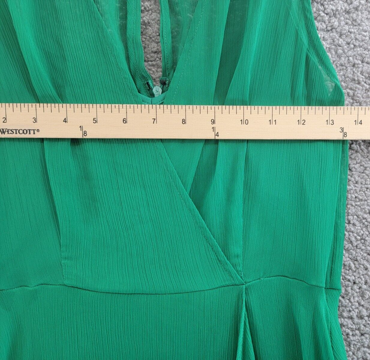 Calvin Klein A-Line Midi Dress Women's 4 Green V-Neckline Button Zip Closure~ - Picture 4 of 16