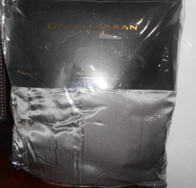 Contemporary DKNY Collection Charcoal Gray SILK Full QUEEN QUILT  Luxurious NIOP